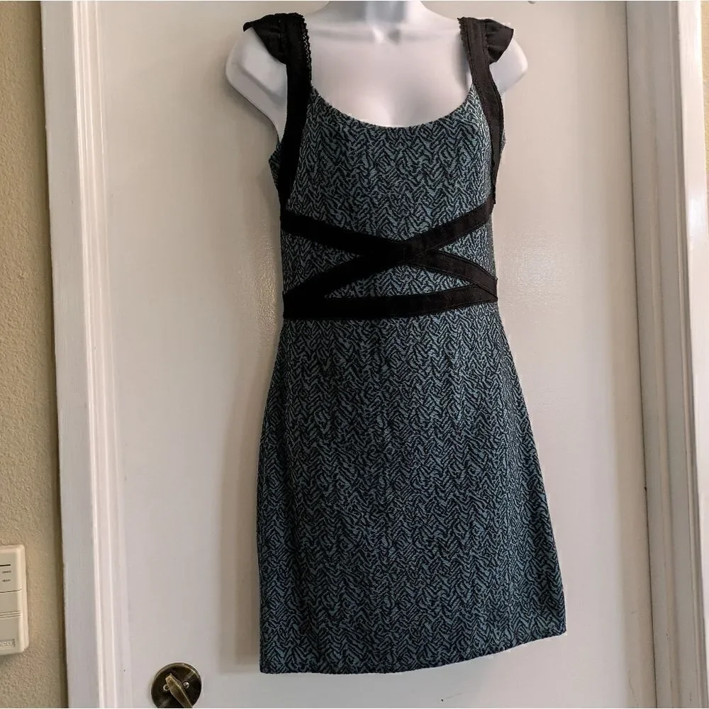 Free People Cross My Heart Mini Dress Pacific Blue Small